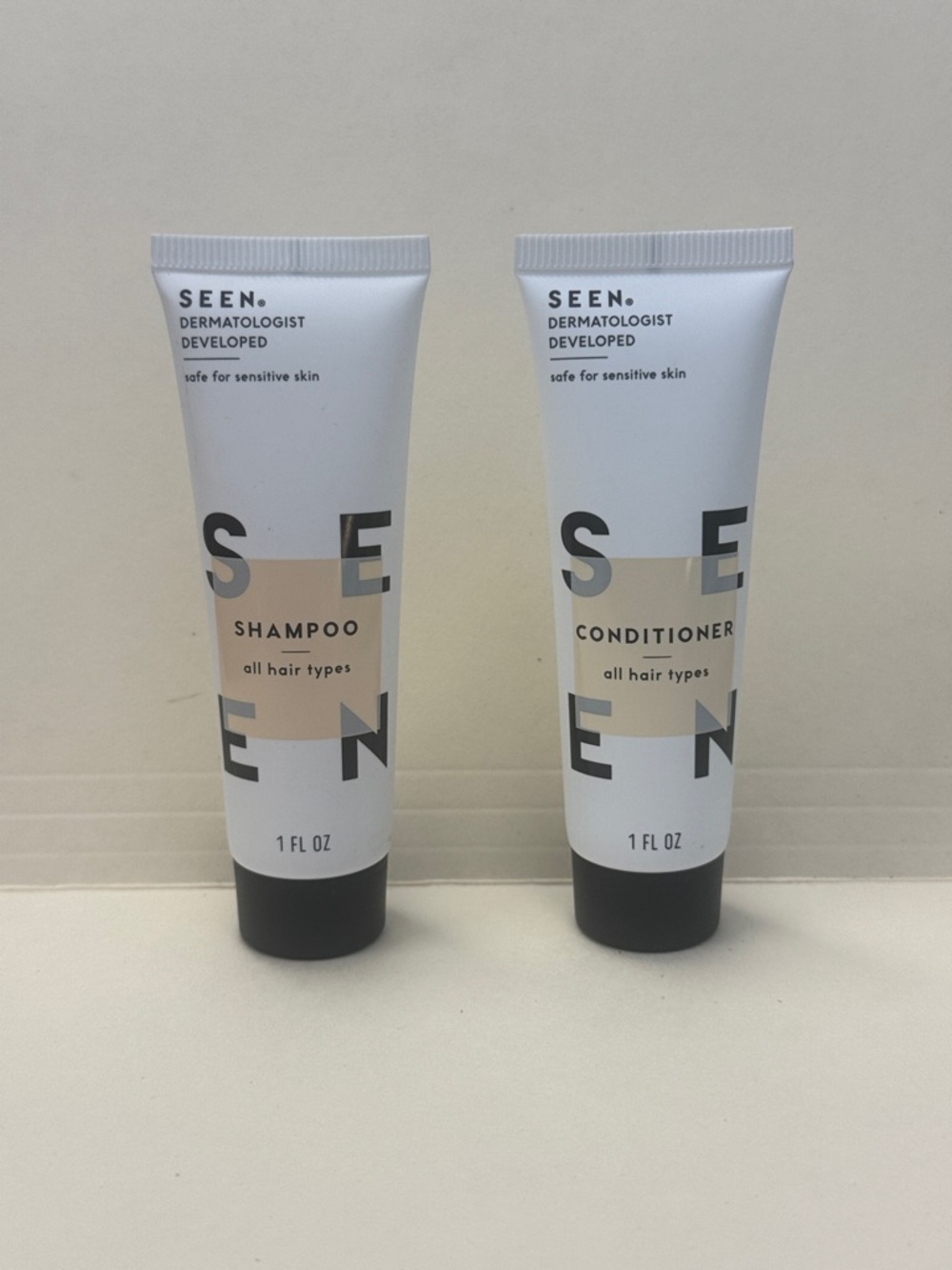 SEEN 2p Shampoo & Conditioner Set Travel Size 1oz ea SEALED NIP